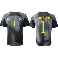 Koszulka piłkarska Brazylia Alisson Becker #1 Bramkarska Strój Domowy MŚ 2022 tanio Krótki Rękaw